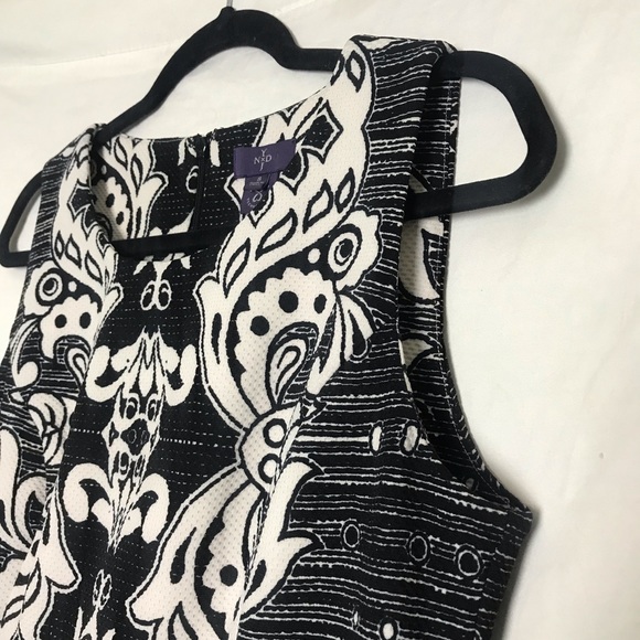 NYDJ Lift Tuck Technology Damask Abstract Print Sleeveless Sheath Dress Sz 8 - Picture 5 of 13